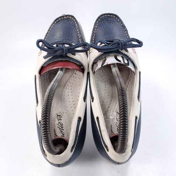 Trotters Zara Casual Lace Up Boat Shoe Womens Size 7 T1217-123 Blue White - Picture 4 of 9